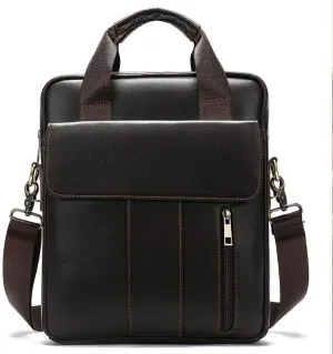 CSCDD Leather Business Briefcase, Fashion Crossbody Bag, Multi-Function Waterproof Large Capacity Outdoor Zipper Backpack