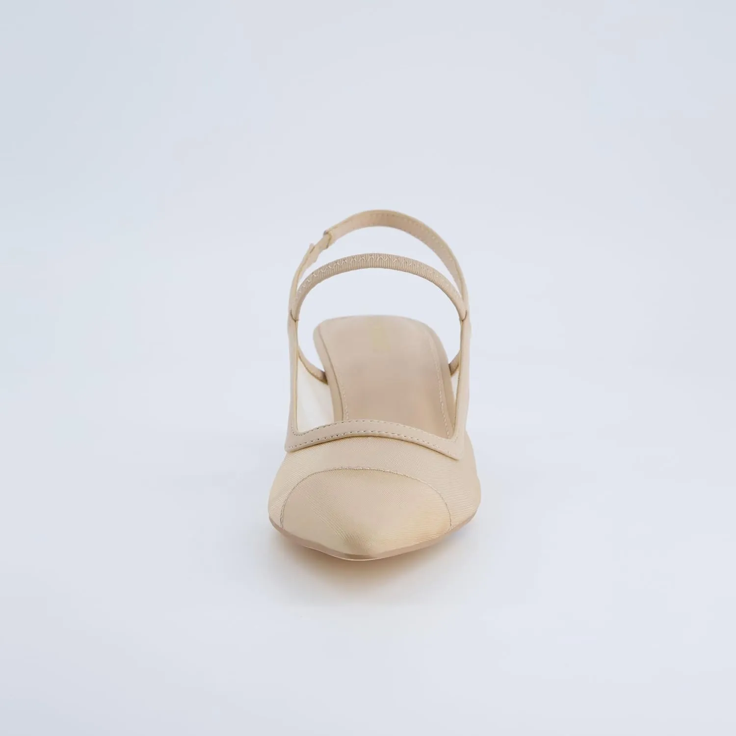 CUSHIONAIRE Campari Women’s Pointed-Toe Mesh & Slingback Kitten Heels with Memory Foam Comfort