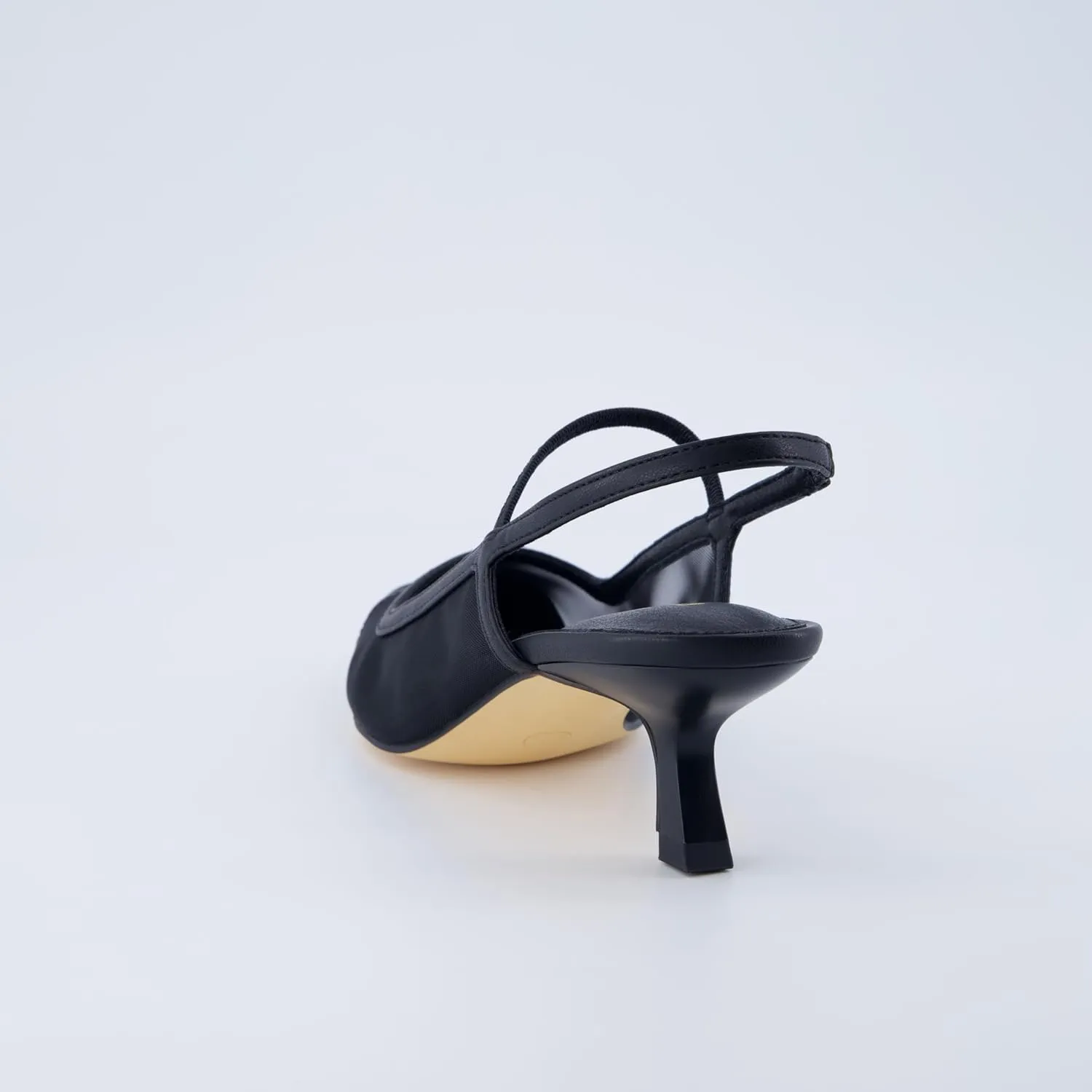 CUSHIONAIRE Campari Women’s Pointed-Toe Mesh & Slingback Kitten Heels with Memory Foam Comfort