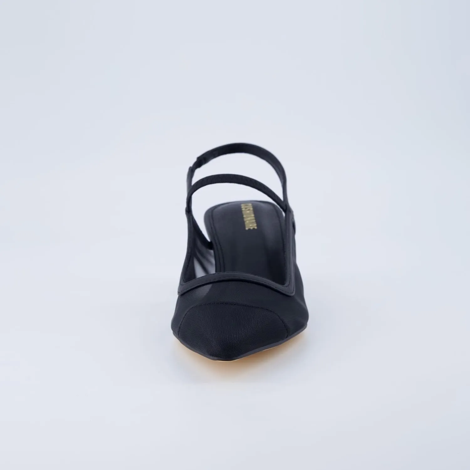 CUSHIONAIRE Campari Women’s Pointed-Toe Mesh & Slingback Kitten Heels with Memory Foam Comfort