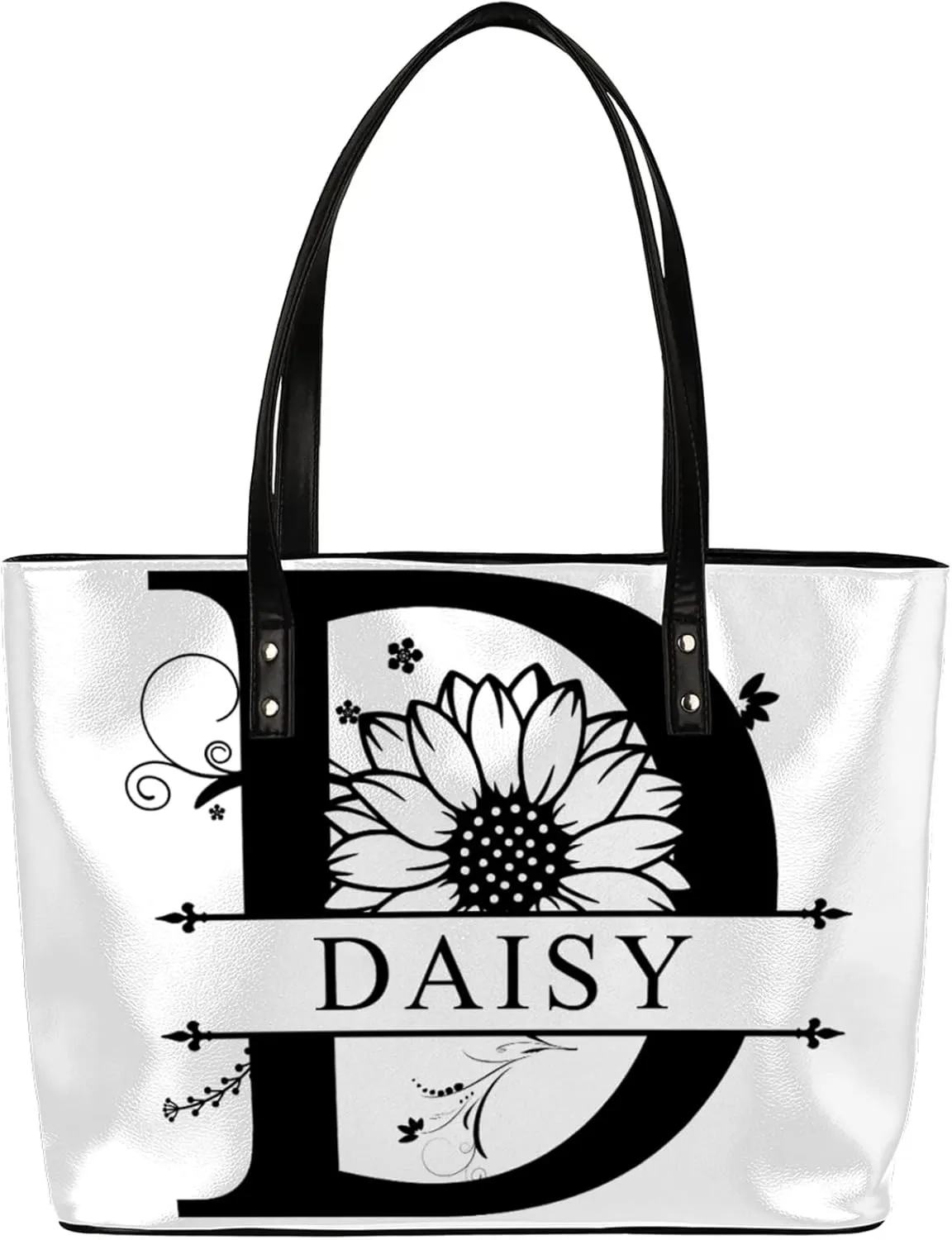 Custom A Tote Bag Women Shoulder Handbags PU Leather for Travel Work