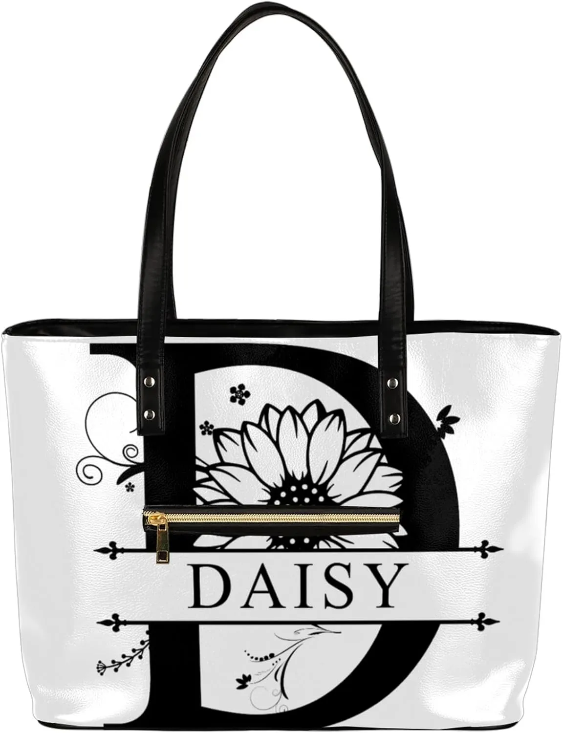 Custom A Tote Bag Women Shoulder Handbags PU Leather for Travel Work