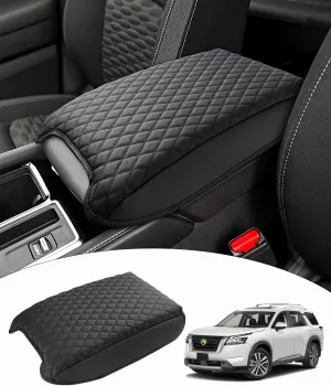 Custom Fit for Center Console Cover Nissan Pathfinder 2025 2024 2023 2022 Armrest Cushion Pad Cover PU Leather Pathfinder Accessories Anti-Scratch Black
