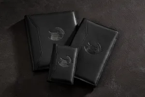 Custom Leather Restaurant Menu Holder with Interchangeable Layout | The price is listed for one folder in 8.5x11" size. Please refer to the bulk pricing table.