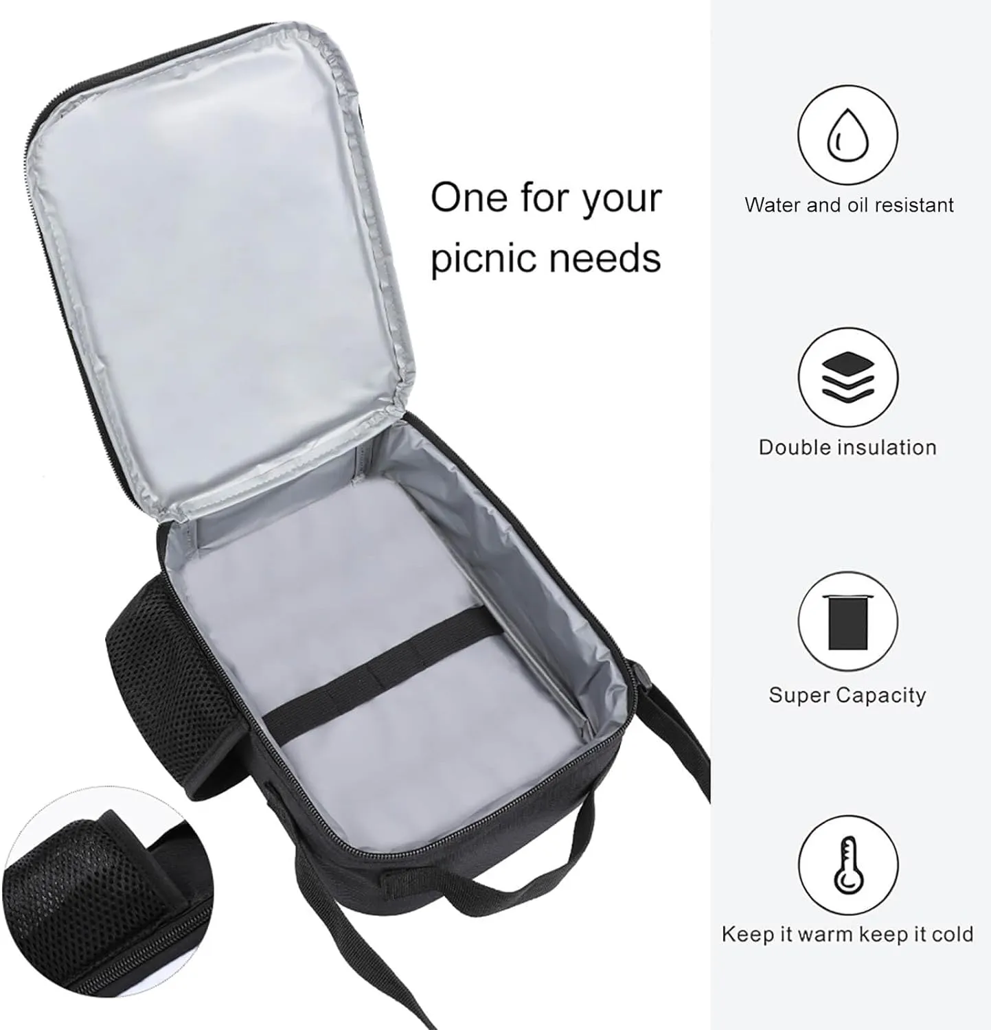 Custom Miami Lunch Box Gift for Men Women Personalized Name Number Adjustable Strap Insulated Lunch Bag for Work Picnic Travel