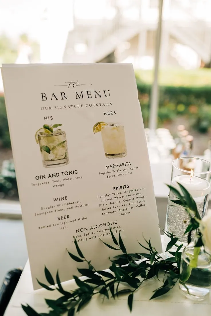 Custom Wedding Menu