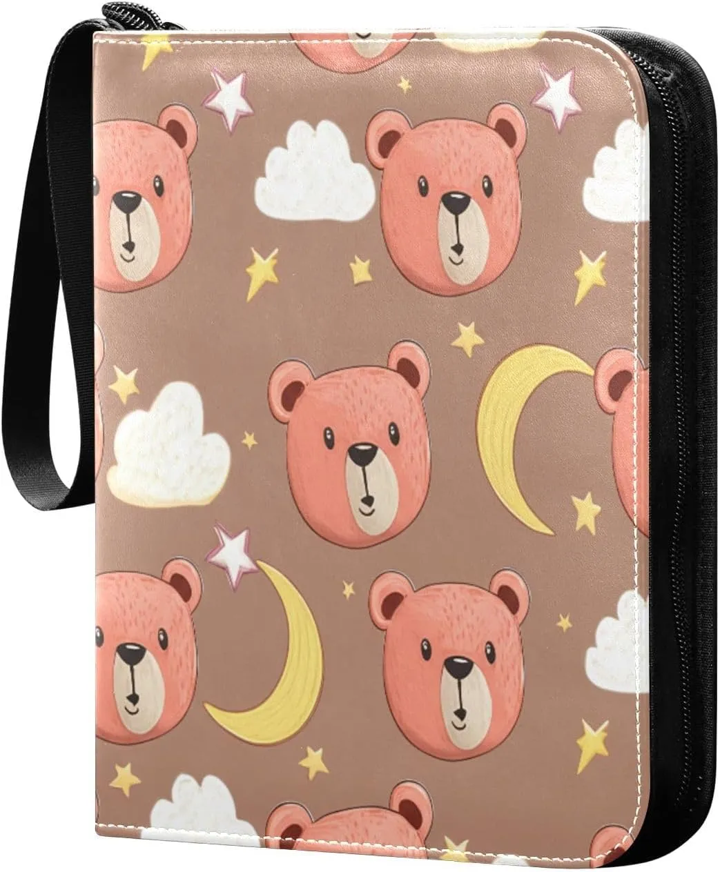 Cute Bears Card Binder 4 Pockets, 400 Pockets Trading Card Binder Removable Card Albums Card Holder for Games, Sports, Football, Baseball Cards