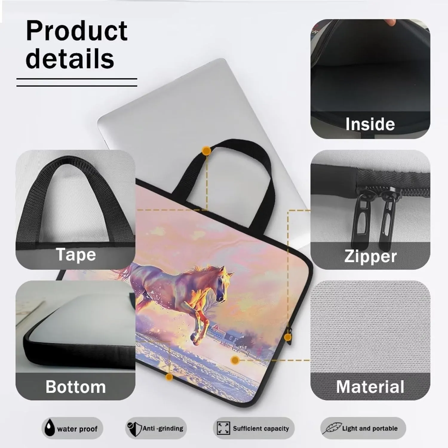 Cute Laptop Tote Bag Women,Messenger Bag Laptop Sleeve Case Bag for 12 In 13In 15In 17In Laptop Bag for Men