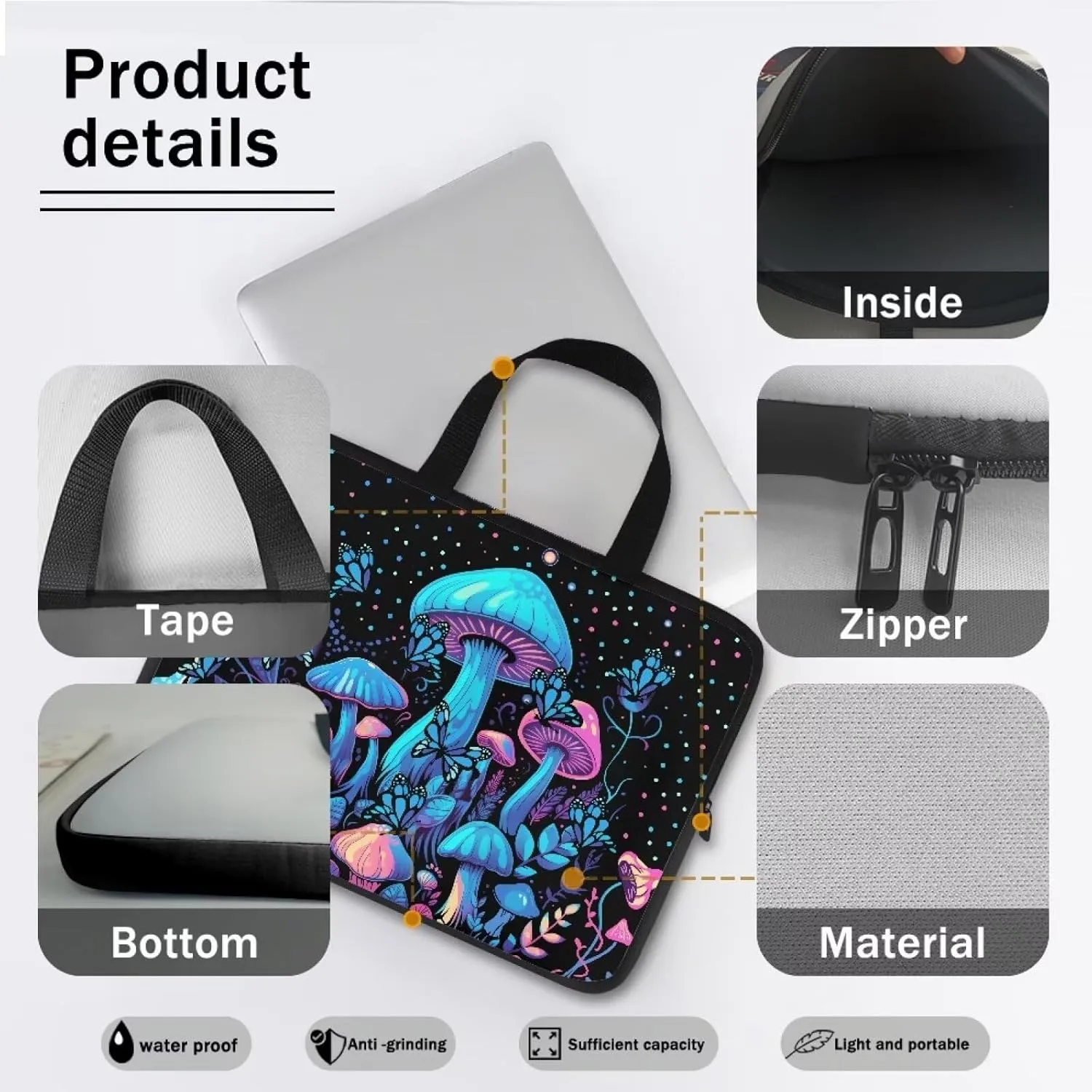 Cute Laptop Tote Bag Women,Messenger Bag Laptop Sleeve Case Bag for 12 In 13In 15In 17In Laptop Bag for Men