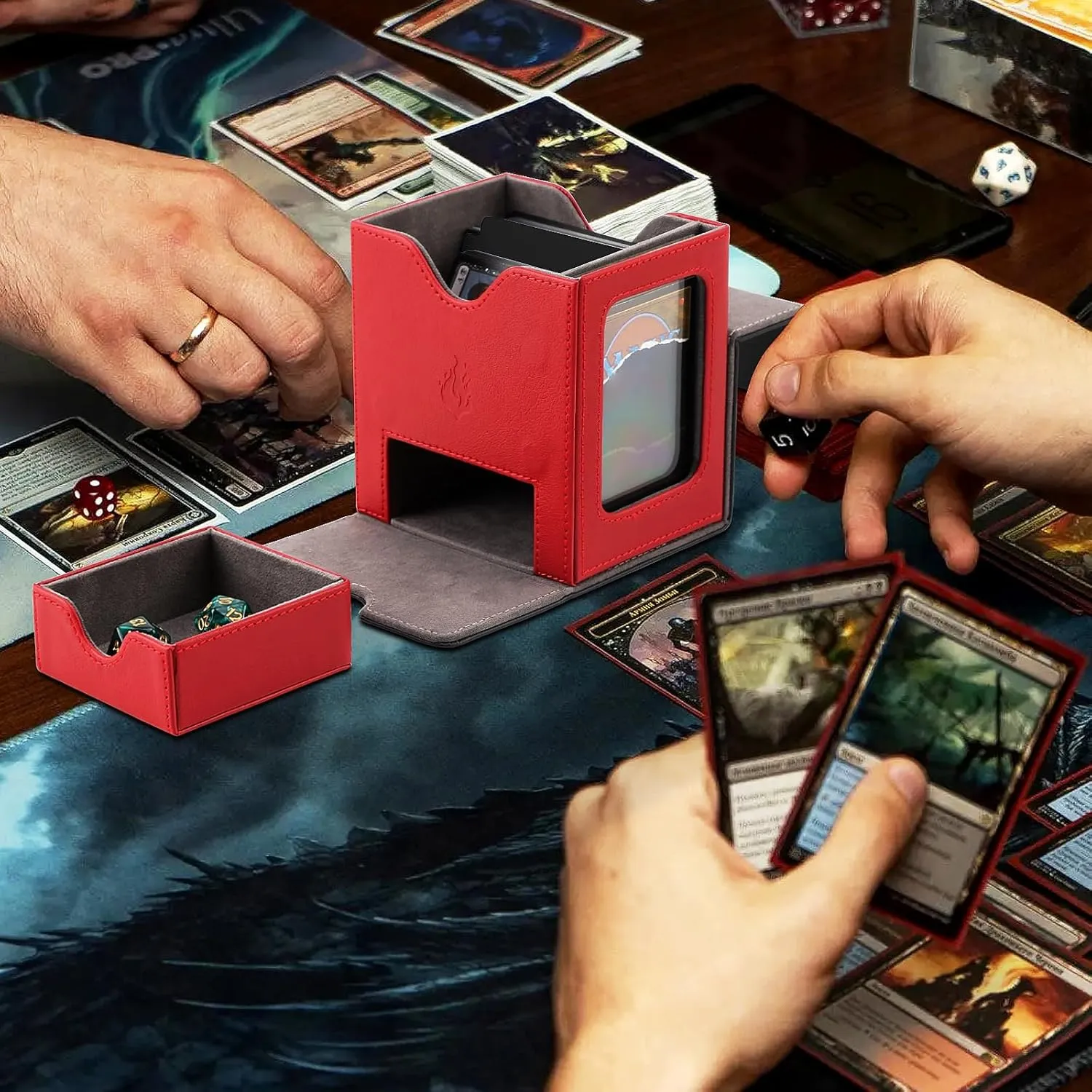 DaMohony Ultimate Guard Deck Case with Microfiber Lining Deck Storage Box for 200  Sleeved Magic Card