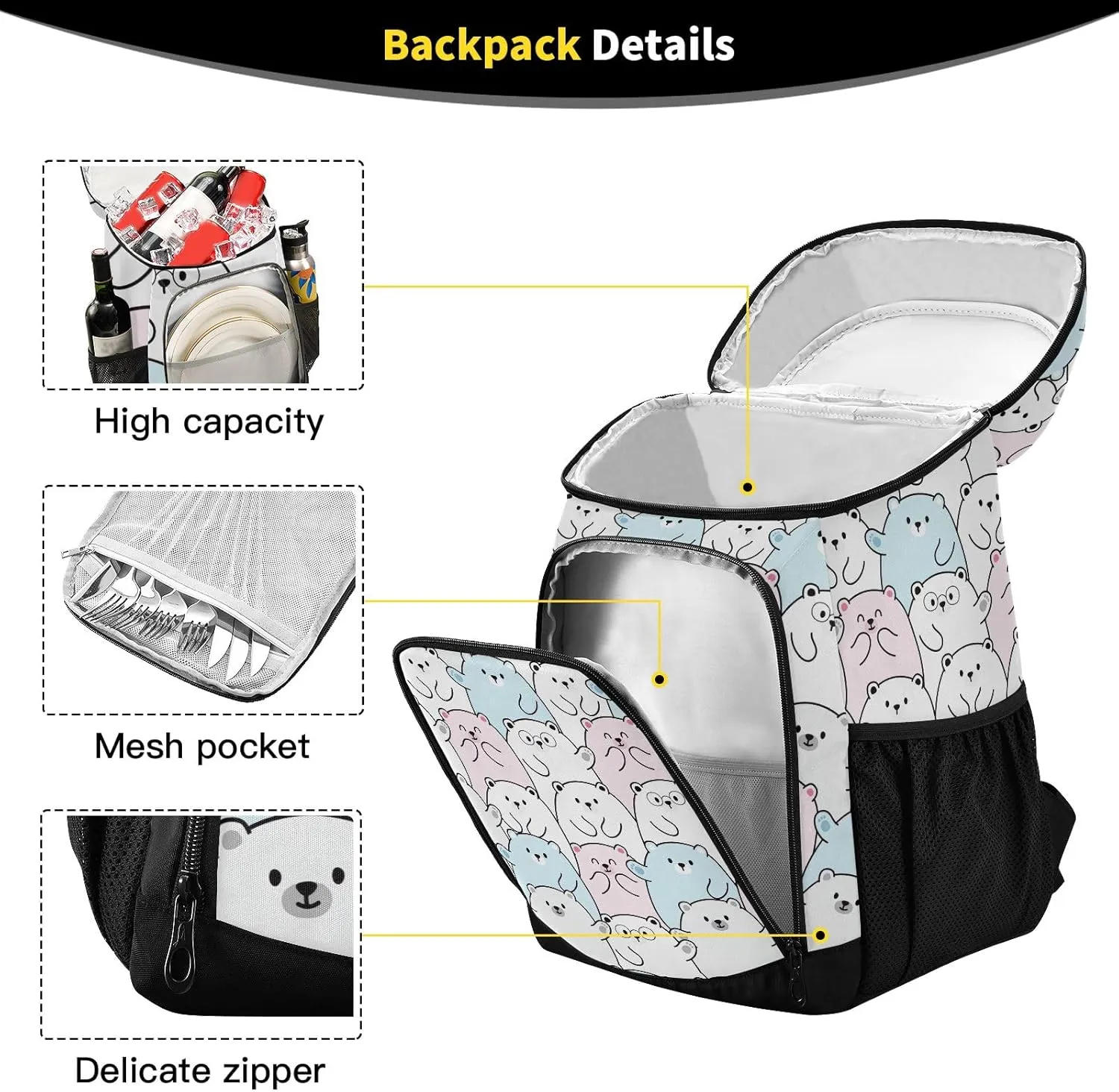 Dark Salmon Cooler Bag Backpack 36 Cans Insulated Leakproof Waterproof Beach Cooler Lunch Box Backpack