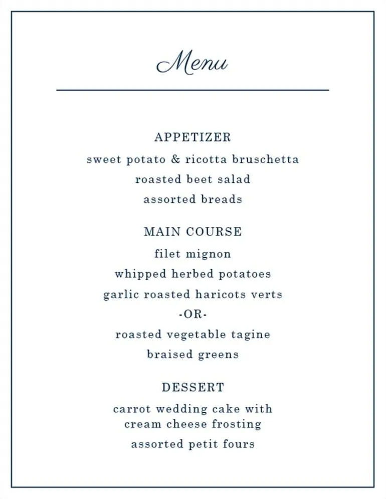 Delicate Border Menu