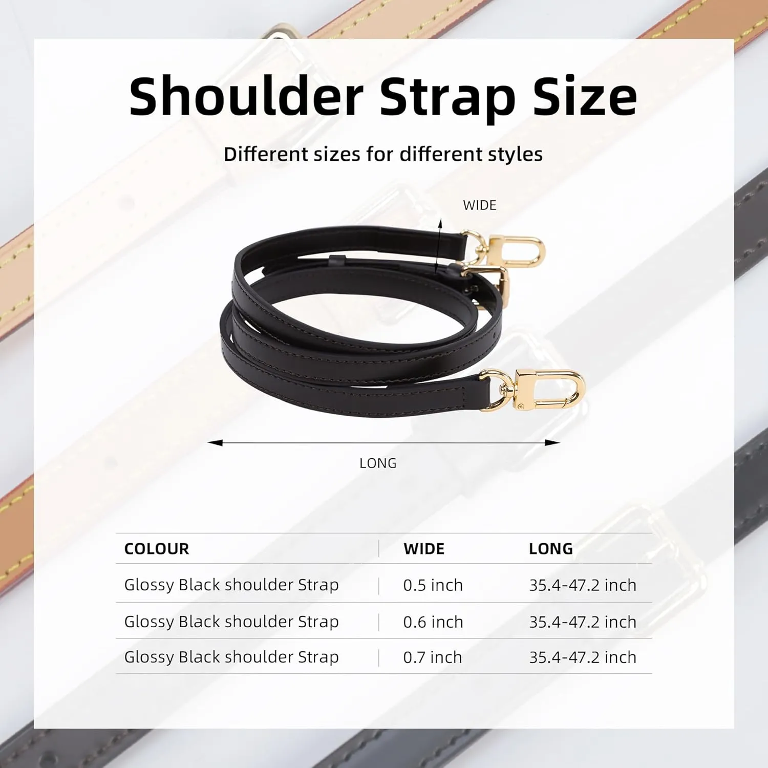 DGAZ Vachetta Leather Adjustable Crossbody Strap for Speedy Bag with Gift Box, Handmade Shoulder Strap