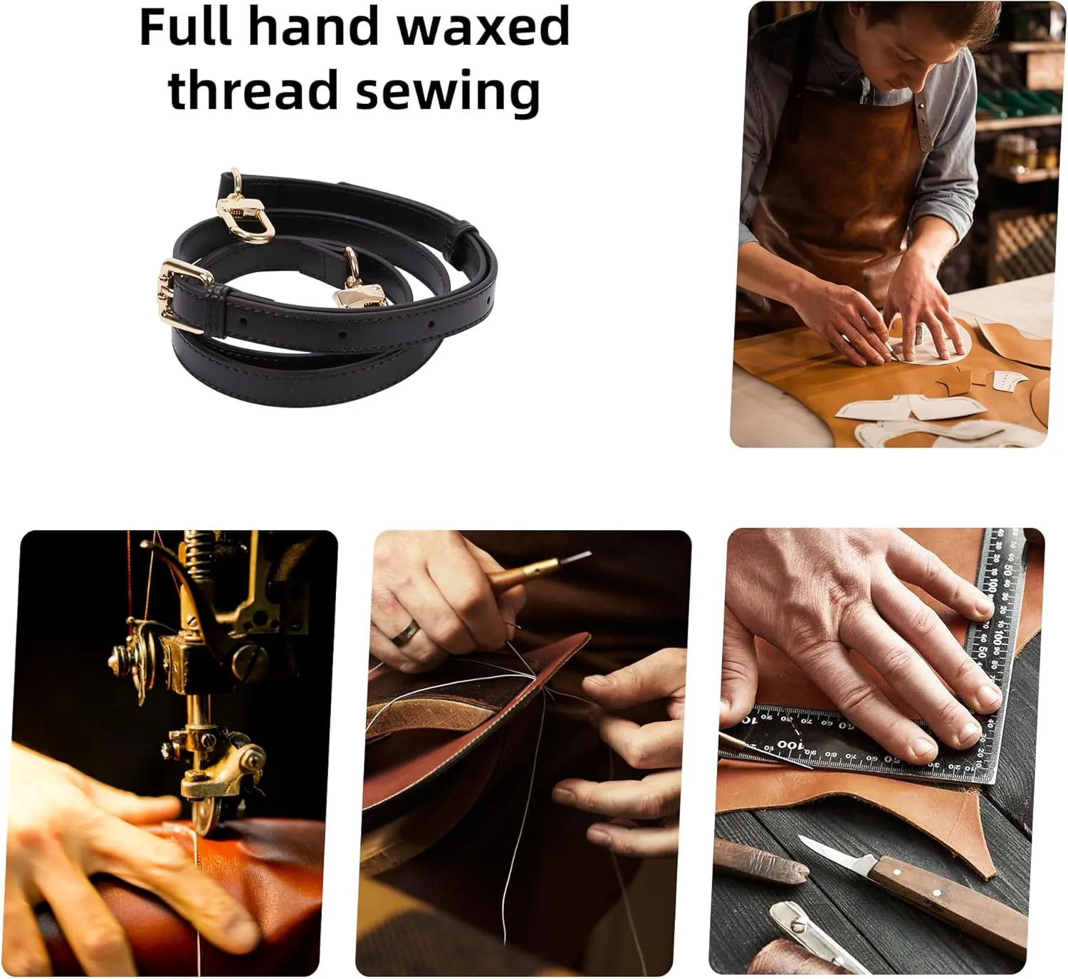 DGAZ Vachetta Leather Adjustable Crossbody Strap for Speedy Bag with Gift Box, Handmade Shoulder Strap