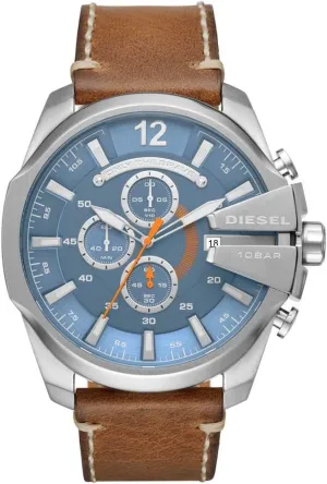 Diesel Mega Chief Stainless Steel Men's Watch with Analog or Digital Movement