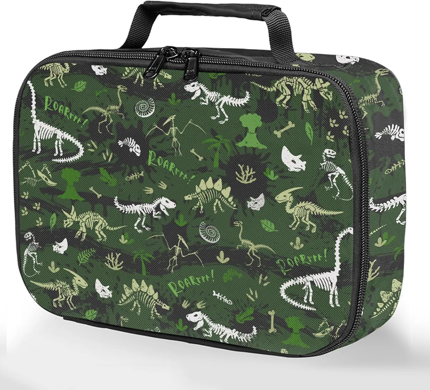 Dinosaur Lunch Box for Boys, Dinosaur Fossil Kids Insulated Lunch Bags, Toddler Lunch Box for Daycare, Waterproof Leakproof Portable for School Work Office Travel Picnic
