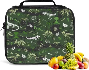 Dinosaur Lunch Box for Boys, Dinosaur Fossil Kids Insulated Lunch Bags, Toddler Lunch Box for Daycare, Waterproof Leakproof Portable for School Work Office Travel Picnic