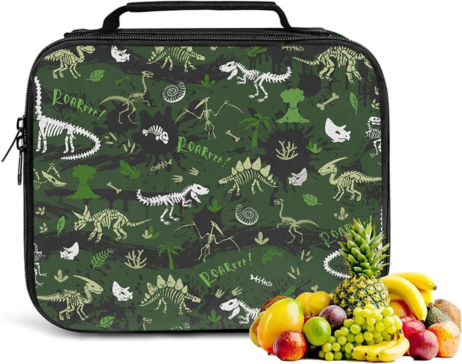 Dinosaur Lunch Box for Boys, Dinosaur Fossil Kids Insulated Lunch Bags, Toddler Lunch Box for Daycare, Waterproof Leakproof Portable for School Work Office Travel Picnic