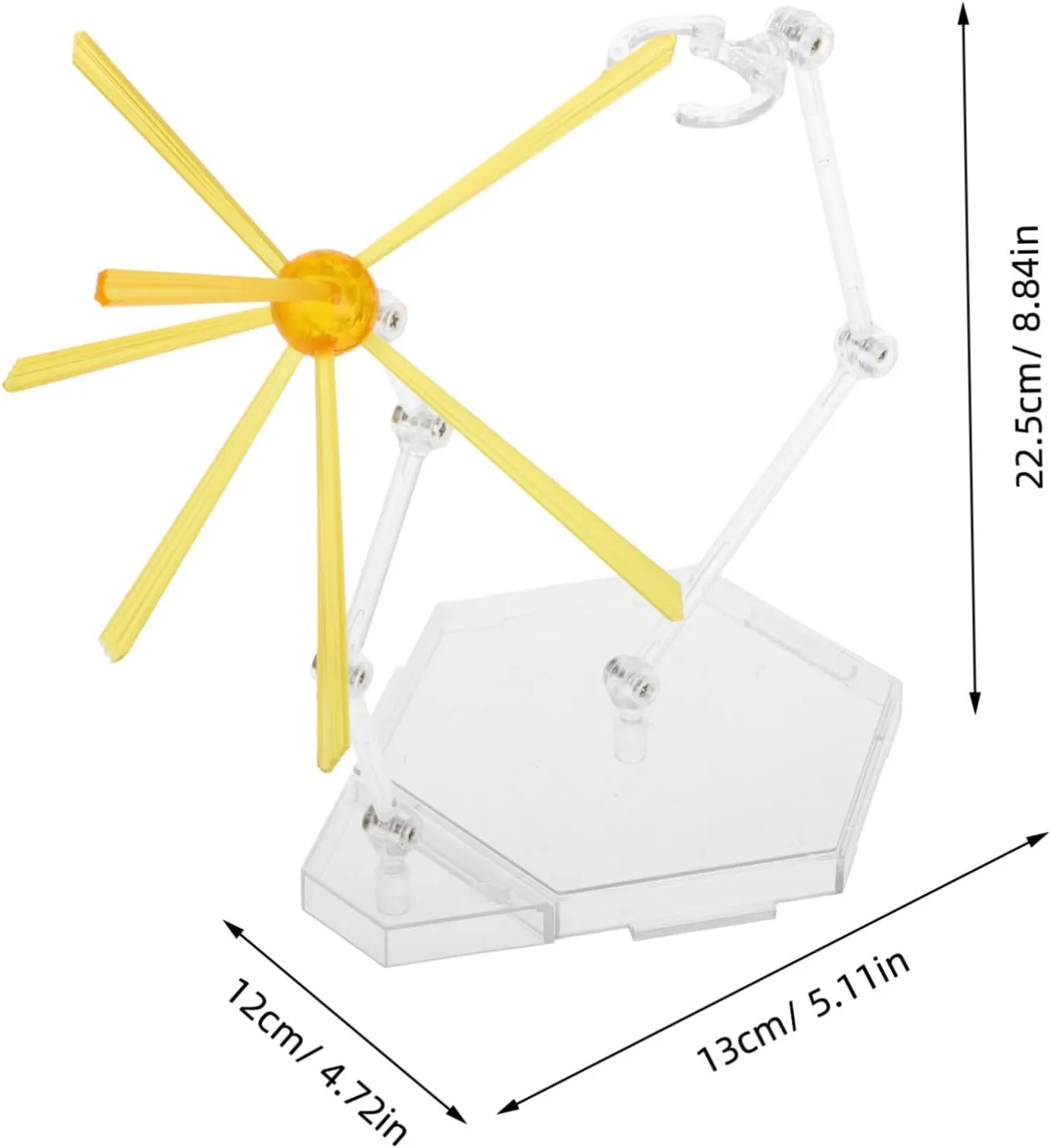 Display Stand for Effects Collectible Figures - Adjustable Action Figure Holder for Stop Motion Models - Plastic Yellow
