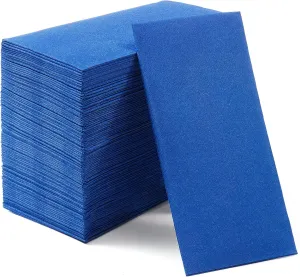 Disposable Linen-Feel Napkins,Decorative Dinner Napkins Cloth-Like Paper Dinner Napkins For Wedding, Bathroom, Party Or Event 12" x 17", Blue, 50 Pack
