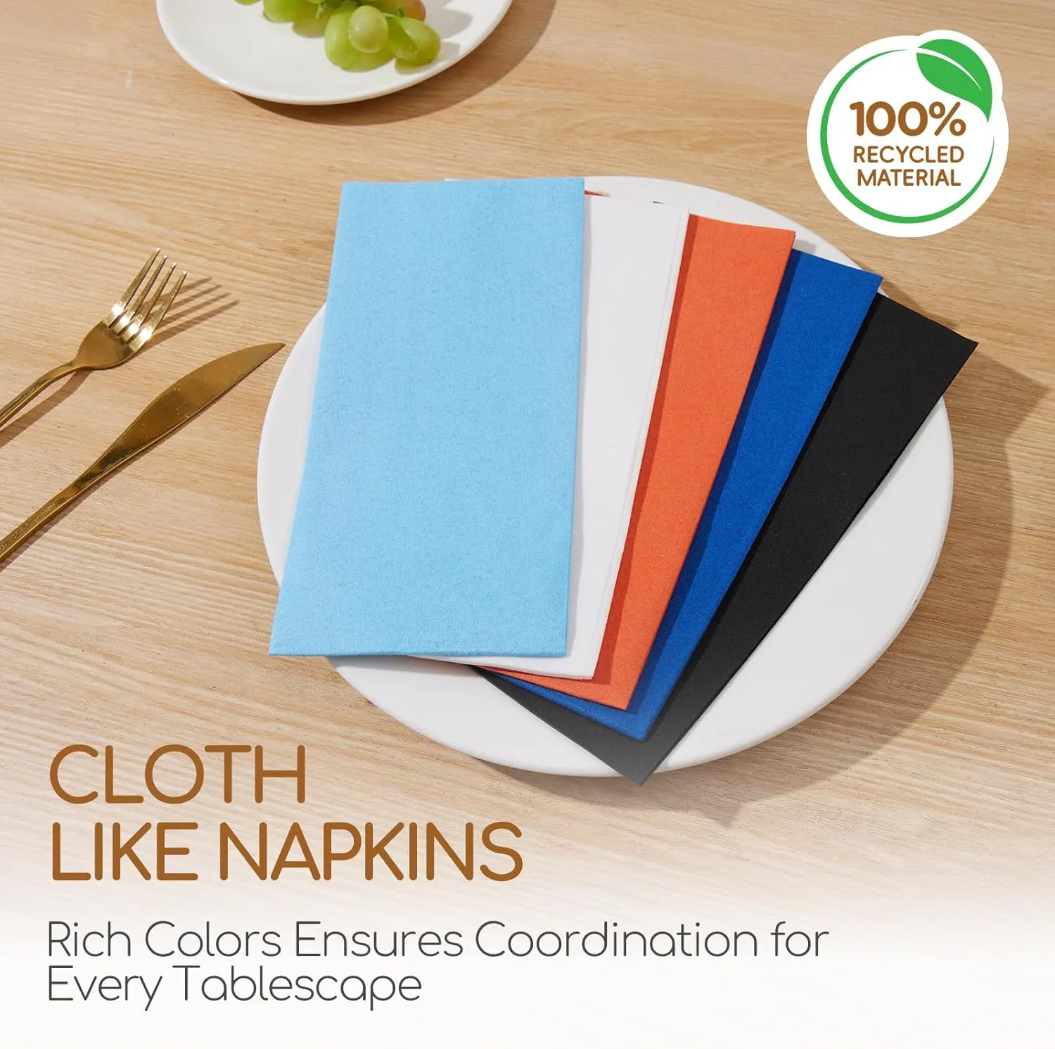 Disposable Linen-Feel Napkins,Decorative Dinner Napkins Cloth-Like Paper Dinner Napkins For Wedding, Bathroom, Party Or Event 12" x 17", Blue, 50 Pack