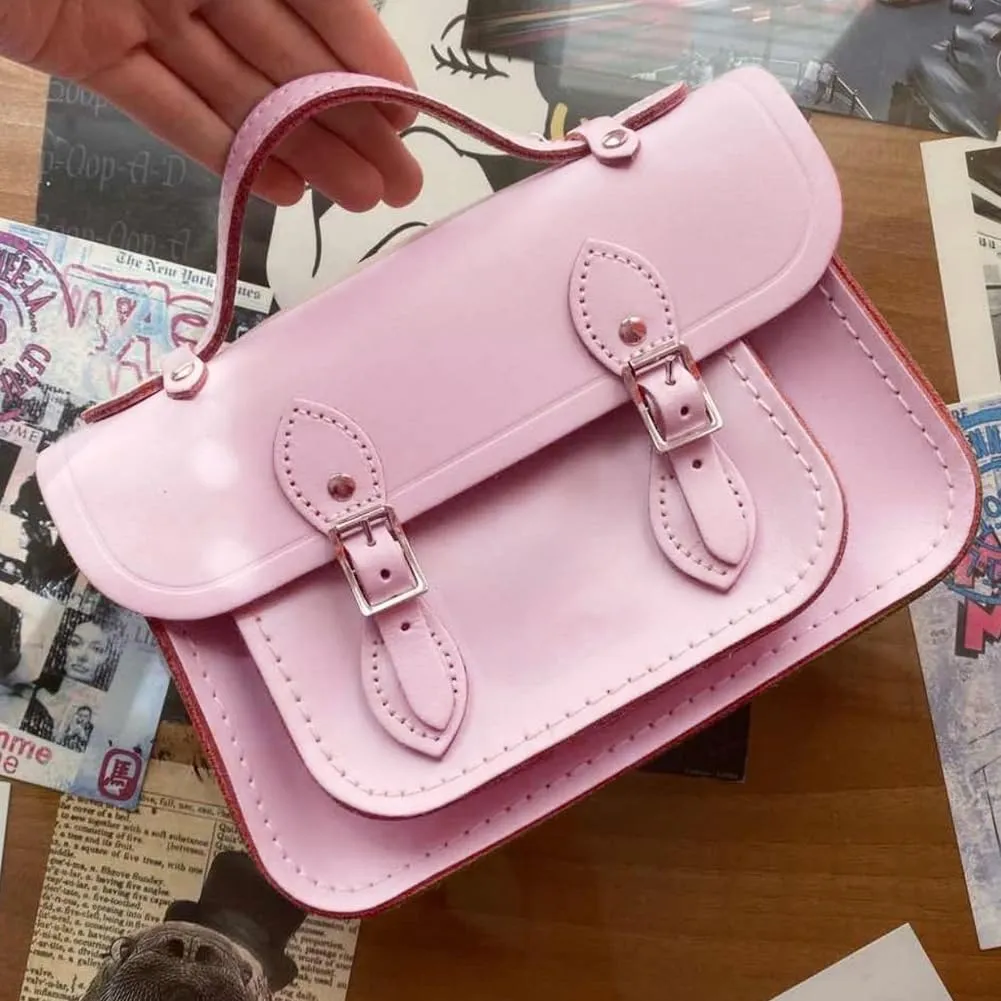 DIY Pu Leather Bag Kit Pink Stitch Crossbody Bag Kit Purse Making Supplies Knitting Crochet All Materials Kits Sewing Tool Set with Instruction for Women Beginners Gift Craft Accessories