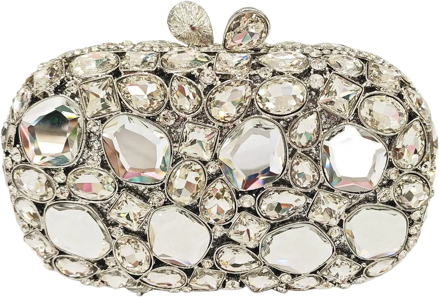 DJBM Women Glitter Rhinestone Box Bag Luxury Crystal Evening Clutch with Chain for Dance Celebrate