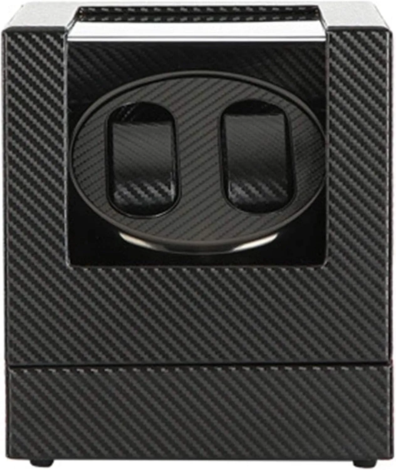 Double Watch Winder Box for Automatic Mechanical Watch Black Leather Exterior Silent Motor Include AC Adapter