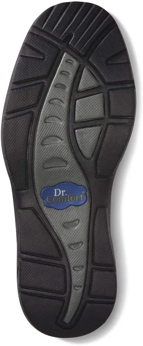 Dr. Comfort William Black Diabetic Shoes for Men-Easy Off with Removable Shoe Insole-Everyday Office Wear Shoes