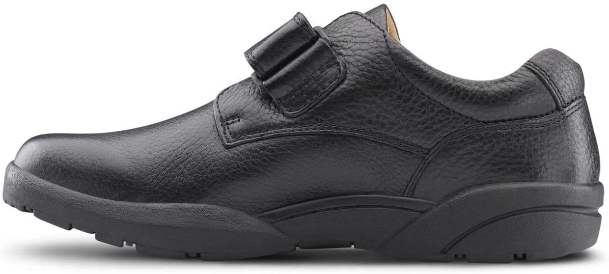 Dr. Comfort William Black Diabetic Shoes for Men-Easy Off with Removable Shoe Insole-Everyday Office Wear Shoes