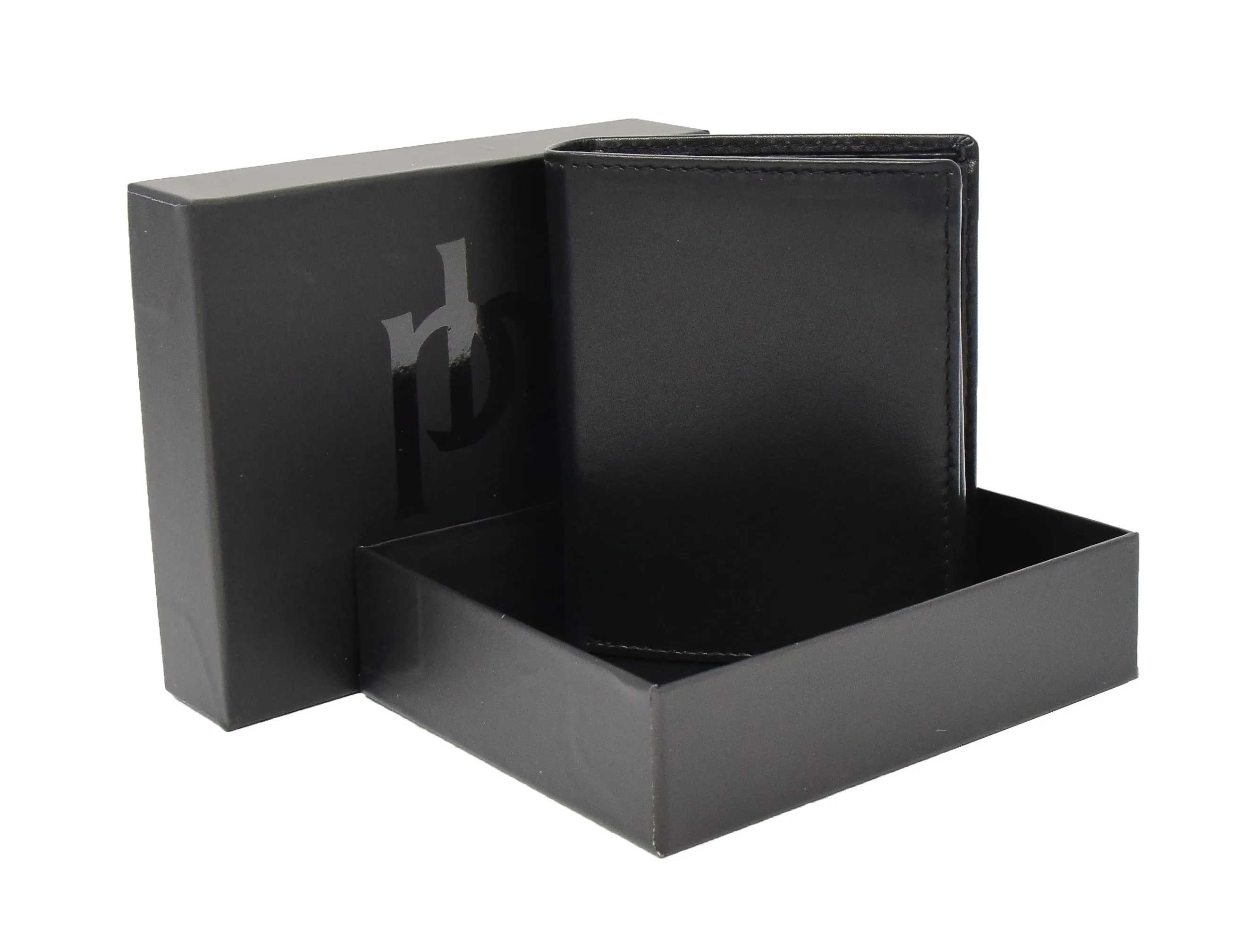 DR417 Men's Soft Leather Small Bifold Wallet Black