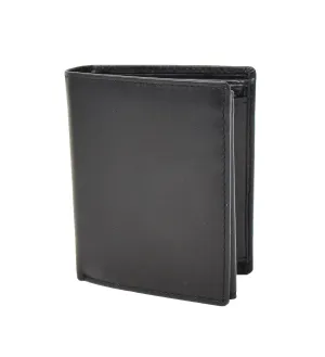 DR417 Men's Soft Leather Small Bifold Wallet Black