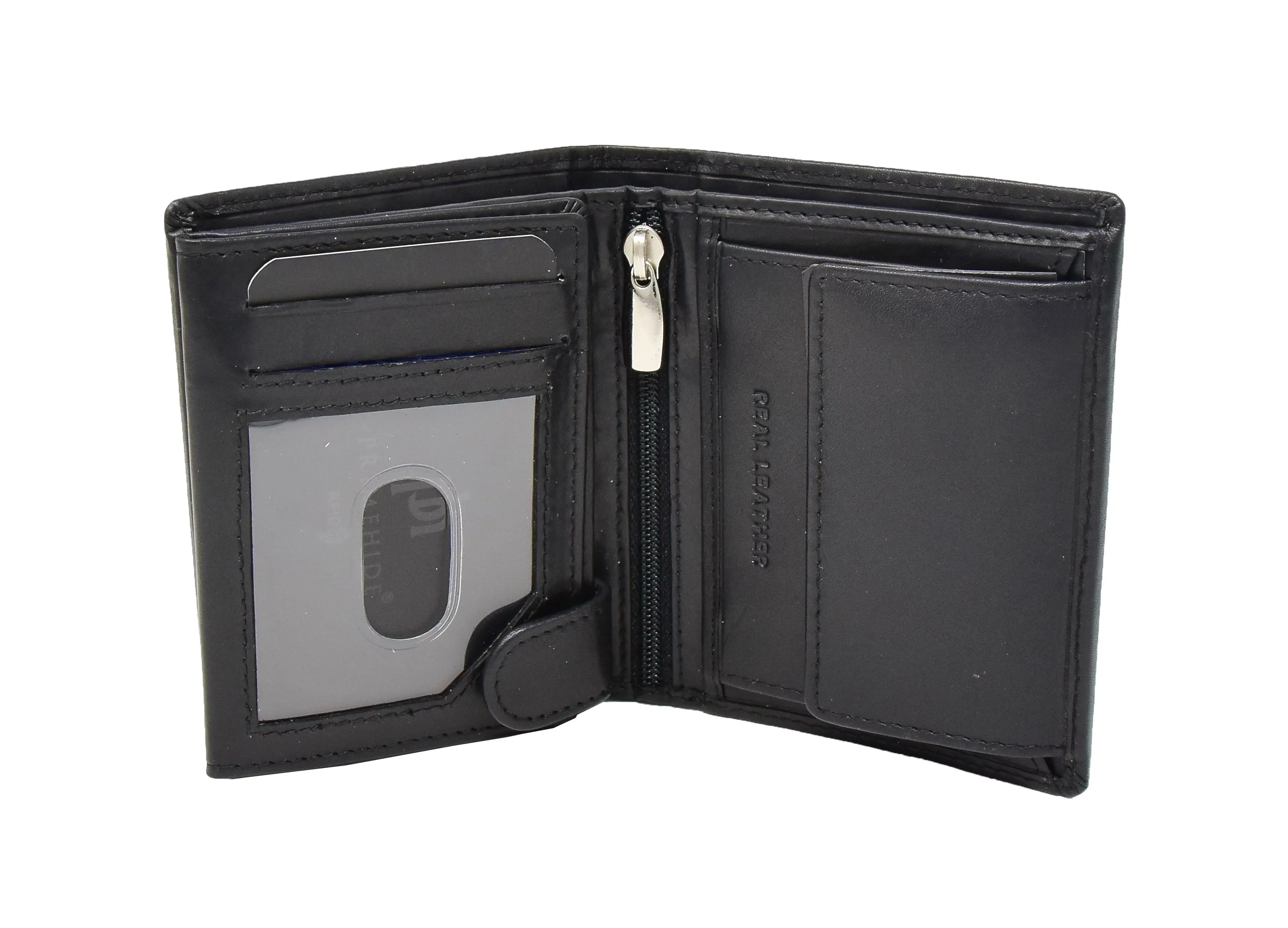 DR417 Men's Soft Leather Small Bifold Wallet Black
