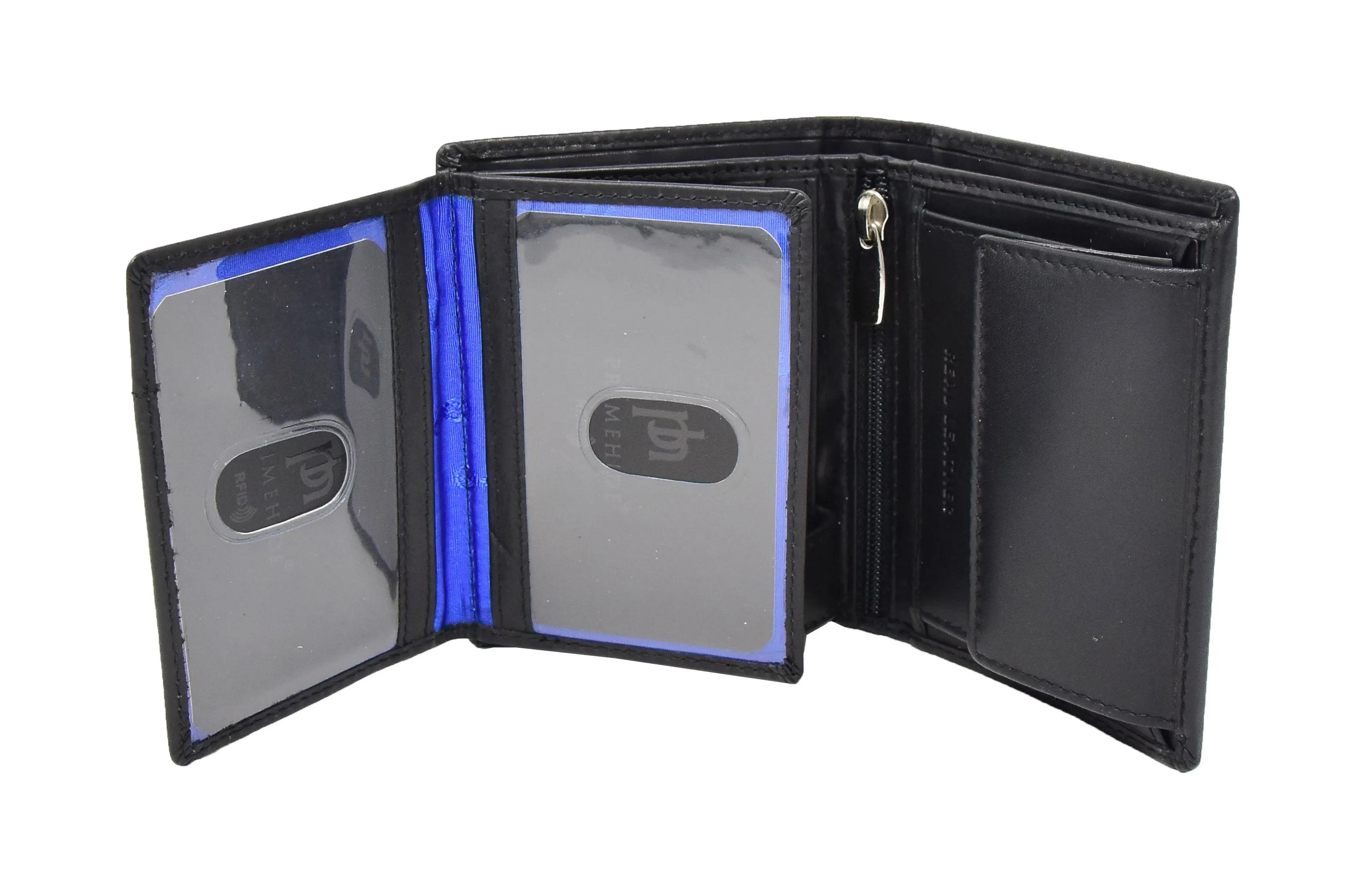 DR417 Men's Soft Leather Small Bifold Wallet Black