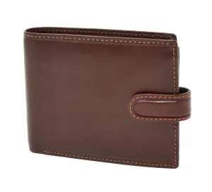 DR431 Men's Buckle Closure Leather Wallet Brown