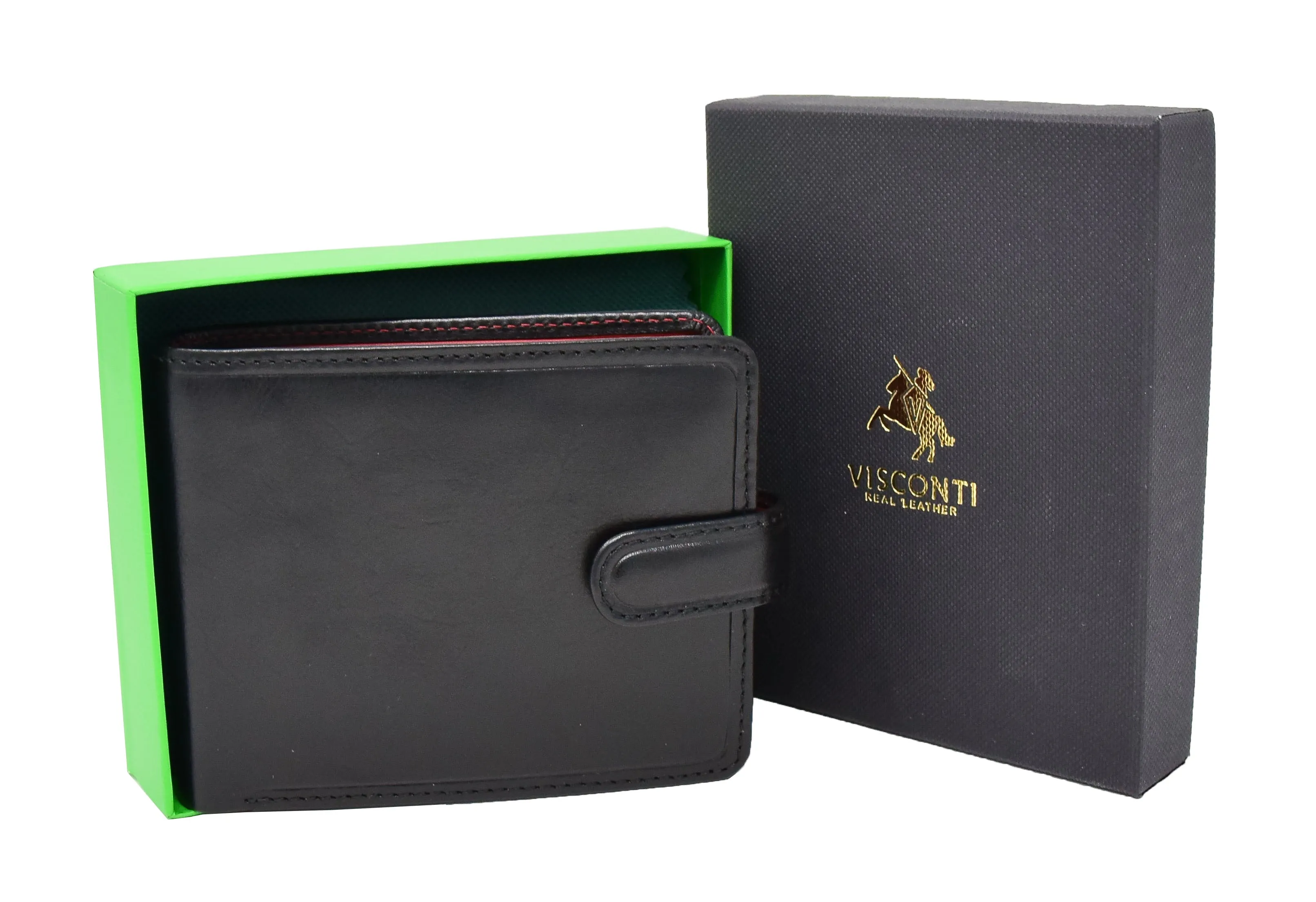 DR436 Men's Premium Leather Two Tone Wallet Black
