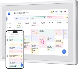 Dragon Touch 10.1 inch Digital Calendar Chore Chart – Interactive Touchscreen, Smart Family Planner, Hearth Display Desk Digital Calendar Seamless Scheduling