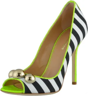 Dsqured2 Women's Leather Multi-Color Open Toe High Heels Pumps Shoes US 5 IT 35;