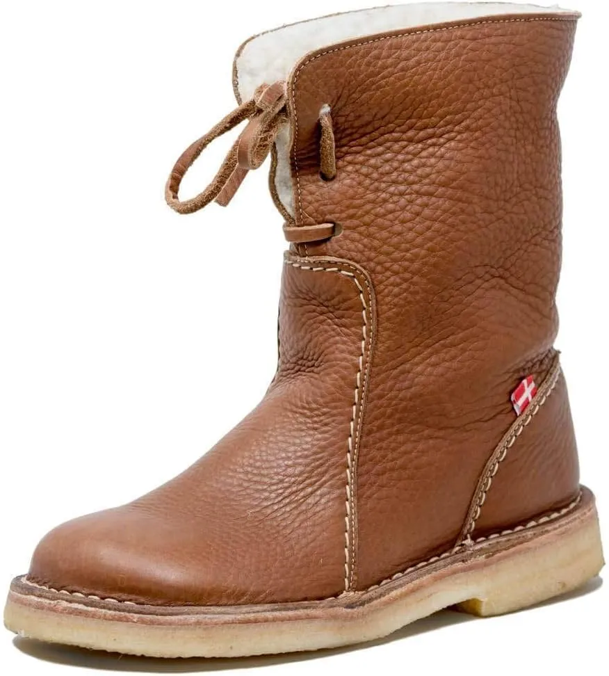 Duckfeet Arhus Unisex Wool-Lined Pebbled Leather Boot -