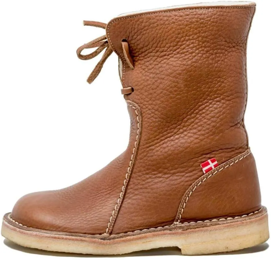 Duckfeet Arhus Unisex Wool-Lined Pebbled Leather Boot -