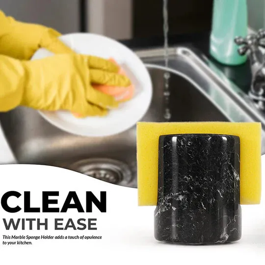 Durable Marble Sponge Holder - Black