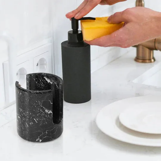 Durable Marble Sponge Holder - Black
