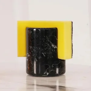 Durable Marble Sponge Holder - Black