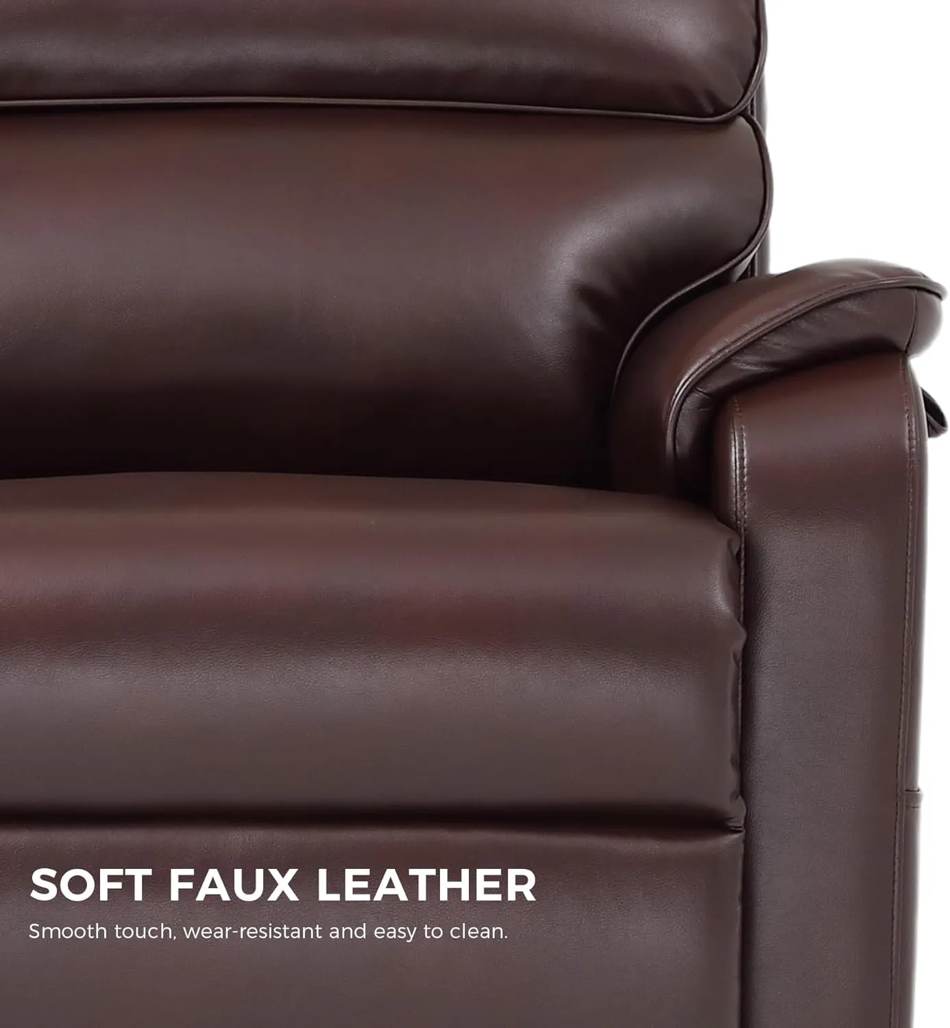 DYNOX Big Tall Man Lift Chair 500lbs Extra Large Wide Lay Flat Recliner Oversized Tri-Motor Power Lift Chair for Elderly,Heat Massage(9398,Faux Leather,Brown)