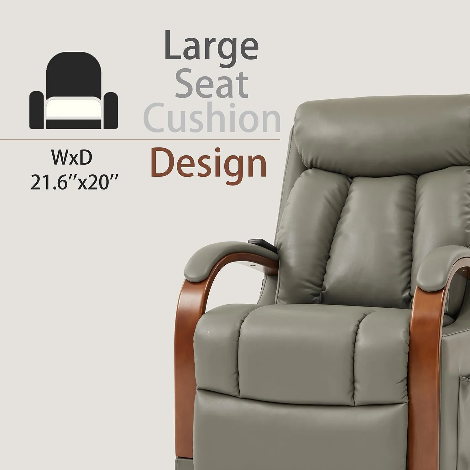 DYNOX Small Lift Chair Recliner with Heat and Massage, Dual Motor Power Lift Sofa for Elderly,Infinite Adjust for Back and Footrest,Side Pocket (FauxLeather,Grey)