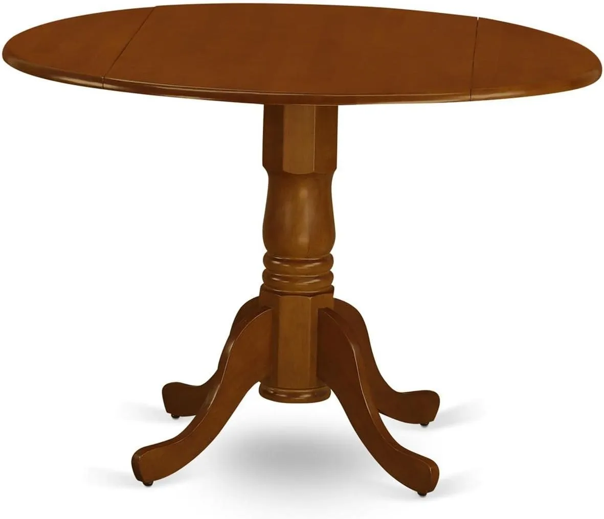 East West Furniture DLNI3-BCH-LC 3 Piece Dining Set Contains a Round Dining Room Table with Dropleaf and 2 Faux Leather Upholstered Chairs, 42x42 Inch, Black & Cherry