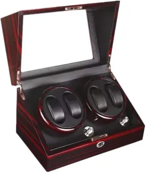 Ebony Automatic Mechanical Watch Winder Electric Rotation Watch Winder Watch Box,A
