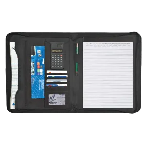 Eclipse Bonded Leather Zippered Portfolio with Calculator