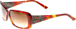 ED HARDY Heart & Dagger Tortoise Sunglasses with Leather Case