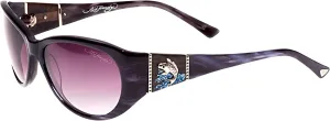 ED HARDY Jumping Koi Gray Horn with Leather Case